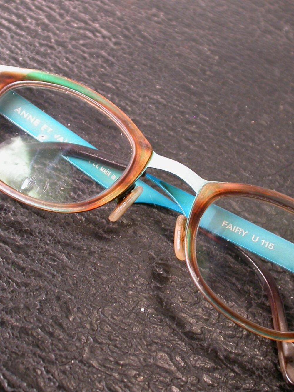 Authentic Anne et Valentin Fairy Blue and Tortoise Eyeglasses Made in France